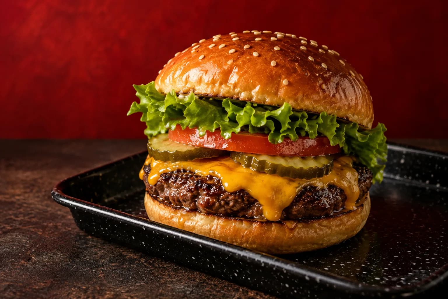 Appetitliches Symbolbild für Burger